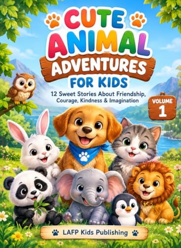 CUTE ANIMAL ADVENTURES FOR KIDS: 12 Sweet Stories About Friendship, Courage, Kindness & Imagination (Cute Animals Coloring Books for Kids Book 1) (English Edition)