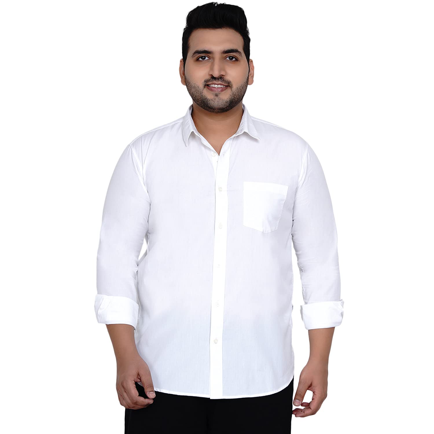 john pride Plus Size Men's Solid Full Sleeves Cotton Shirt for Men-picture-18