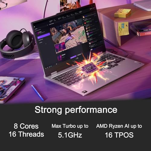 Image of Lenovo LOQ 15 AI Gaming Laptop PC (15.6 inch FHD G-SYNC 144Hz, NVIDIA RTX 5060 8GB, AMD Ryzen 7 250 (> Intel Ultra 7 155H), 16GB DDR5 RAM, 512GB SSD), Backlit, 5MP Webcam, Wi-Fi 6, Ethernet, Win 11 Home