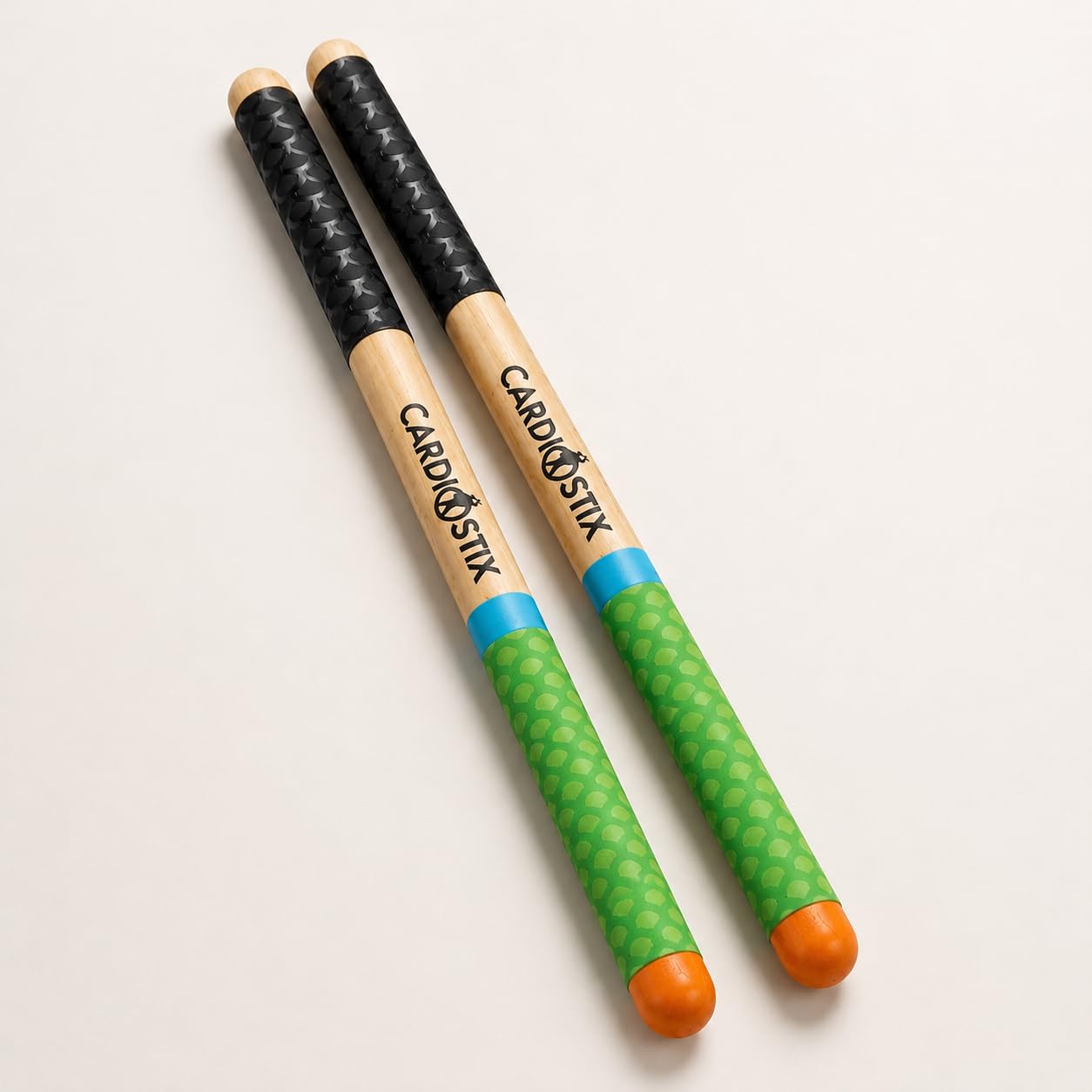 Cardiostix Cardio-Trommelsticks pro Set, 240 g (nur 1 Paar Stäbchen), gewichteter Doppelgriff, hochwertiges amerikanisches Hickory-Holz, Drumming, Fitness, Aerobic-Klasse (Rainbow #3)