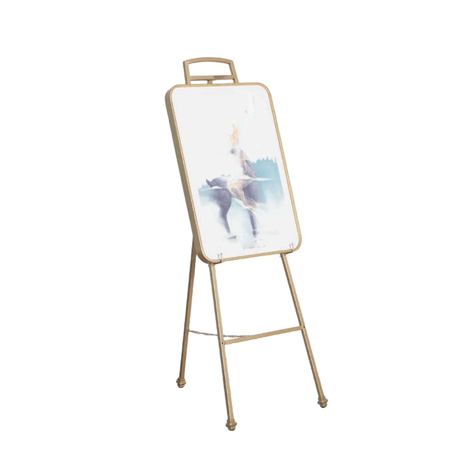 CWCQGH Adjustable Metal Easel Stand Welcome Wedding Sign Holder Display for Drawings & Art Exhibitions Height-Adjustable Art Easel for Home & Events (Gold)