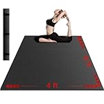 VTORY Extra Thick Large Exercise Mat, 6'x4'/7'x5'/8'x6'/10'x6'x8mm(1/3 inch) , Non-Slip, PVC, Ultra Durable, Heavy-Duty Mat, Shoes-Friendly, High-Density, Large Wide Yoga Mat, Workout Mat for Home Gym, Cardio, Strength, HIIT, MMA