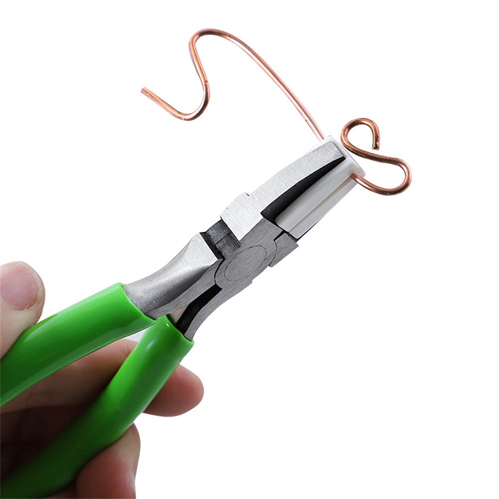 Pinze a doppia ganascia in nylon da 5,3 pollici, pinze per raddrizzatore a doppia foglia, strumento per la creazione di gioielli con perline a molla, per la piegatura del filo
