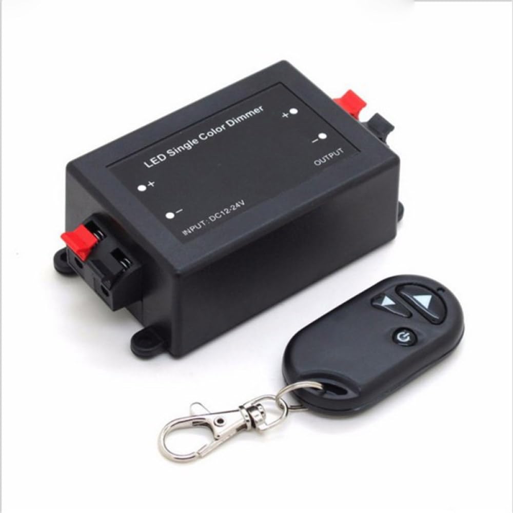 DC 12V-24V 8A LED Single Color RF Dimmer Cotroller, Wireless Dimmer Switch Remote Controller for Light Controlling