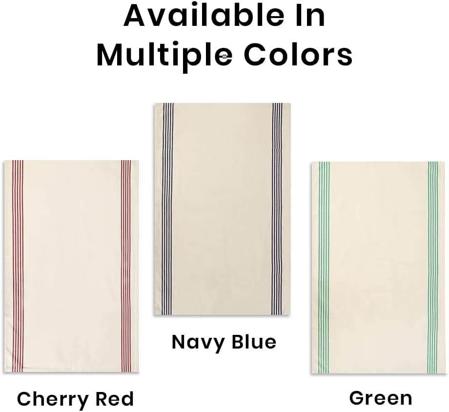 Stripe Kitchen Towels Decor 18x28 in Cotton Dish Towels Boho Embroidery Festive Gift Set of 6 Pantry Kitchen Vintage Farmhouse Reusable Kitchen Dish Towels|Green - Image 6