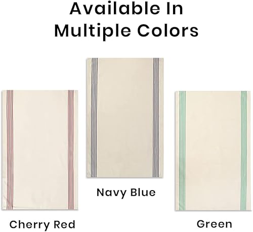 Miniatura 6 de Set de 6 trapos de cocina de algodón reciclado, ecológicos, suaves y absorbentes, se pueden usar lavar y secar platos, 18 x 28 pulgadas, azul