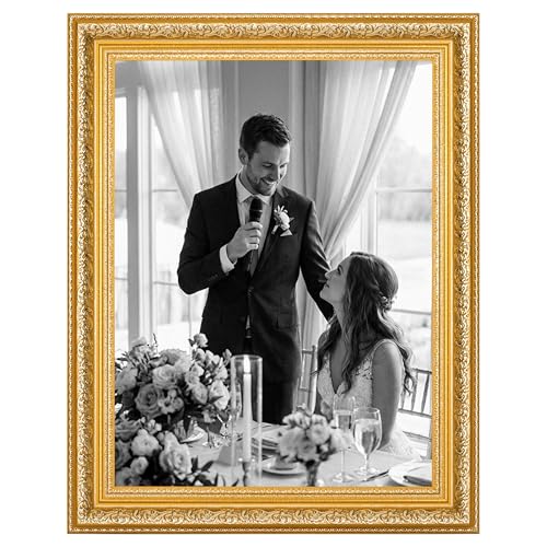CABBEL Cadre Photo LIA 30x40 cm Or Brillant – Cadre Baroque Vintage Style Antique – Porte-photo pour Photos, Affiches, Diplômes & Œuvres d'Art –...