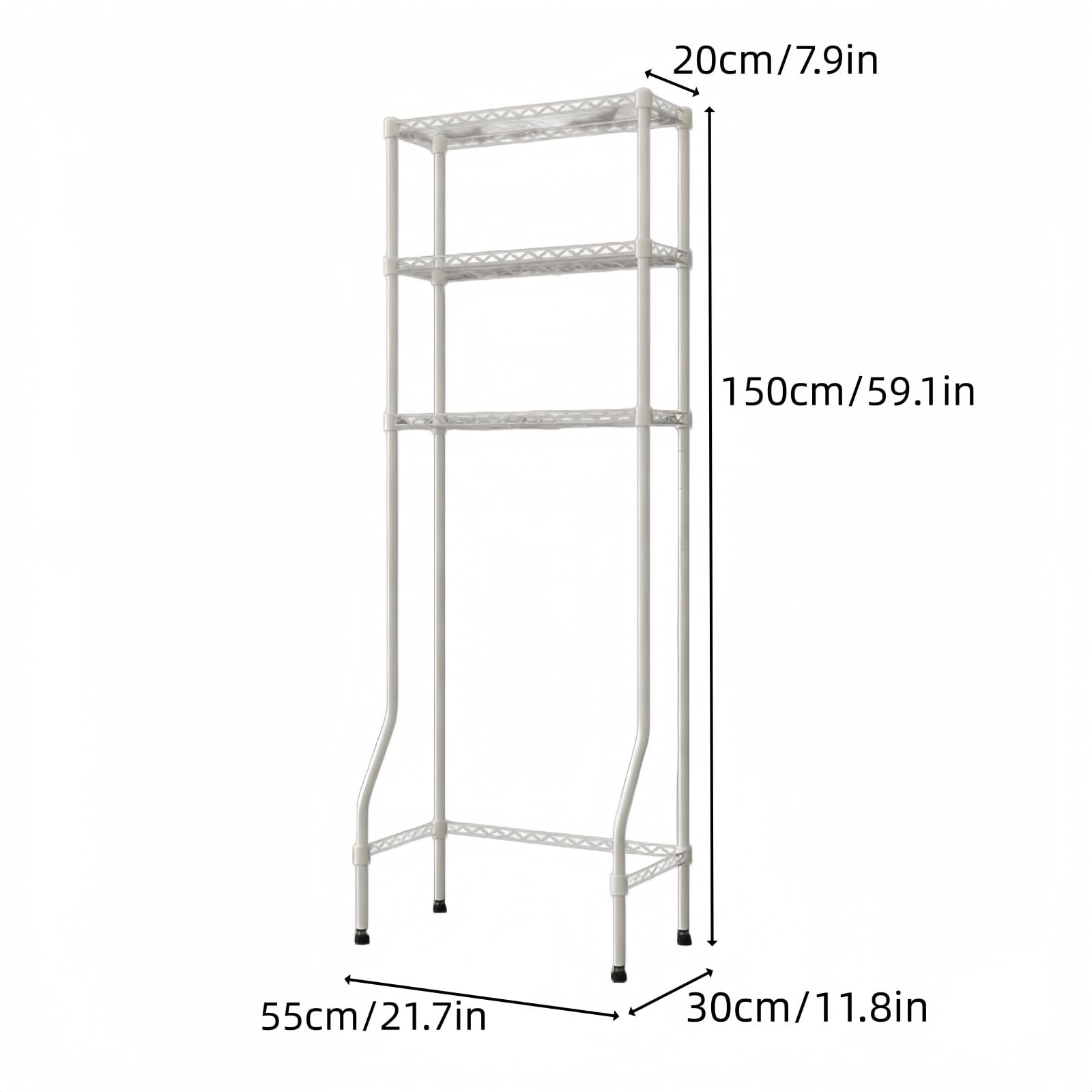 Estante de almacenamiento sobre el inodoro, ajustable y duradero, diseño de varios niveles para organización de baño y lavandería