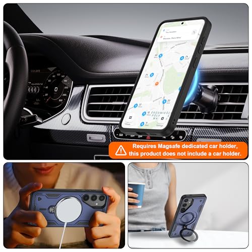Gritup for Samsung Galaxy S25+ Plus Case: Fit Galaxy S24 Plus,Compatible with MagSafe,Metal Kickstand+[HD Screen Protector×2],Military Grade Drop Proof Protective Magnetic Case for S25 Plus,Blue - image 5