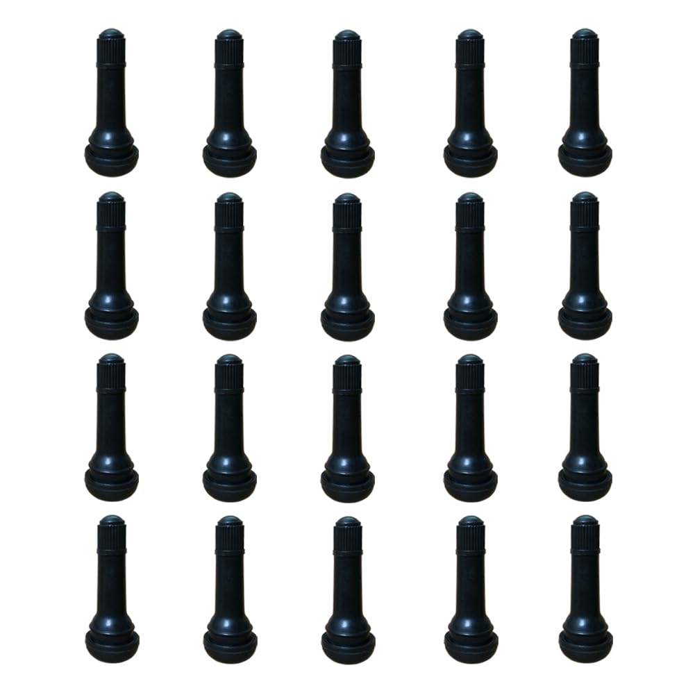 20Pcs TR414 Tubeless Valve Stems, Black Rubber Snap-in Valves Tubeless Tire Valve Stems Replacement for Tubeless 0.453 inches Rim Holes on Standard