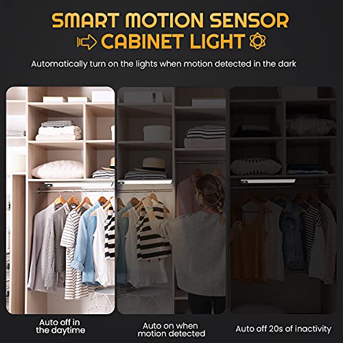 YEELIGHT Under Cabinet Lights, 32 LED Closet Light Motion Activated, Dimmable Rechargeable Under Cabinet Lighting for Closet, Kitchen Cabinet, Wardrobe, Cupboard, Warm White - Image 5