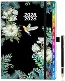 Diary 2025-2026 Academic Diary A5 Week to View, Aug 2025 - July 2026, Weekly and Monthly Planner, Uk Holidays, with Pen Set, Colorful Monthly Tabs, Inner Pocket - (5.9" × 8.5") - Black - Image 1