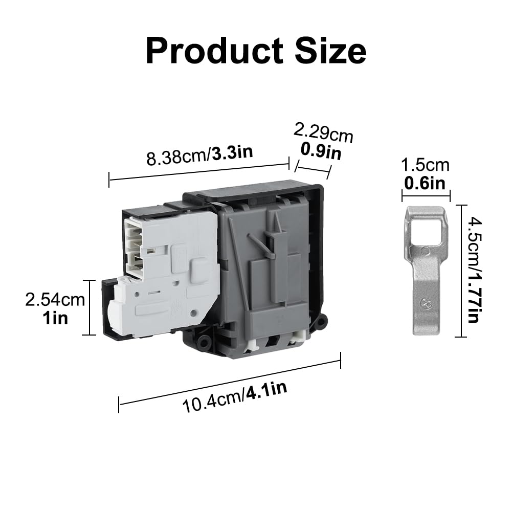 EBF61315802 - Interruptor de bloqueo de puerta de lavadora con MFG63099101 - Conjunto de cerradura de puerta de lavadora compatible con interruptor de puertas de lavadora LG Ken-more