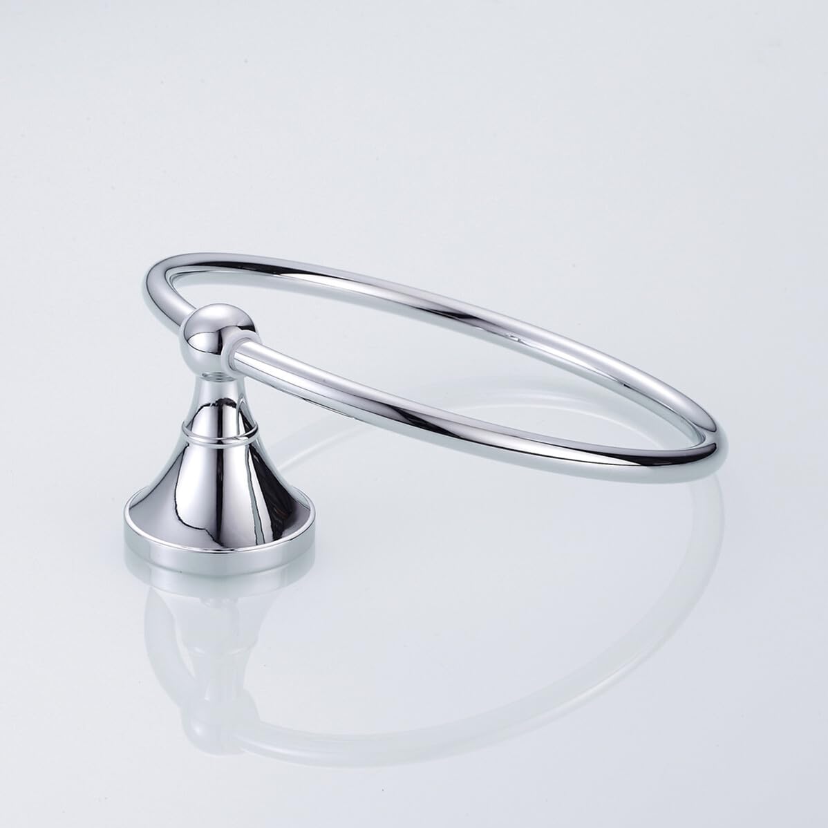 SHINEOFI Portasciugamani Rotondo in Ottone Cromato, Anello Portasciugamani da Bagno Appeso, Resistente e Semplice per Bagno Domestico, Hotel, Scuole e Spazi Pubblici