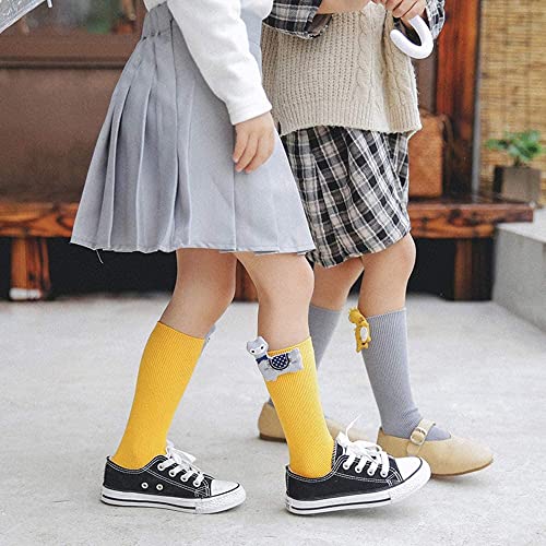 3 Pairs Cute Animal Toddlers Baby Girls Knee High Socks Tube Doll Stockings Warm Cotton Long Socks2