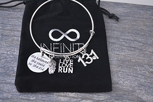 Image of Infinity Collection Running Gifts- Runner Bracelet, Running Jewelry, Adjustable Running Charm Bracelet- Perfect Cross Country, Track, Marathon Gifts