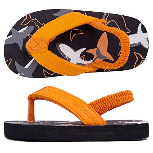 Image of Boys Girls Strap Flip Flops Sandals Cute Cartoon Unicorn Shark Toddler Flip Flop Kids Pool Beach Flat Slide Summer Water Shoes