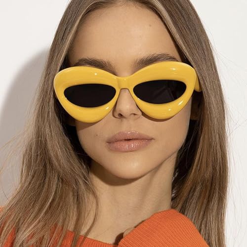 Lunettes de soleil ovales rétro UV400 unisexes tendance - 3