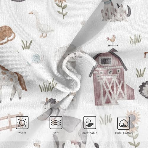 Boys' Exclusive Briefs Toddler Underwear 95% Combed Cotton Boxerbriefs 2T Farm Animal and Vehicle Pattern 333