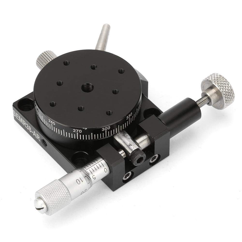 Etapa lineal, 38 mm x 20 mm R38 Etapa de rotación manual Plataforma giratoria Cojinete de precisión Etapa de ajuste deslizante Adecuado para inspección de precisión de laboratorio, etapas lineales man