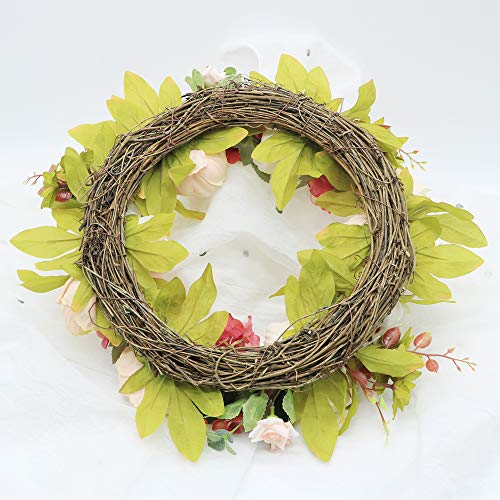 Palmhill Peonies Hydrangea Wreath, 16" Artificial Flower Handcrafted Front Door Wreaths For Spring And Summer Autumn All Seasons Floral Wreath Twig Vine Hanging For Farmhouse Office Home Wedding Decor #TOP7