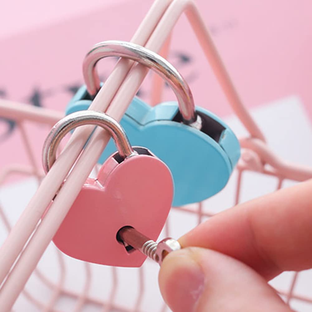 Mini Cadenas Rétro En Forme De Cœur Avec Clé Pour Valise, Sac, Agenda
