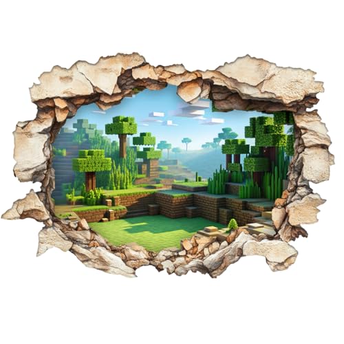 3D Pixel Block Wall Decal – Cube World...