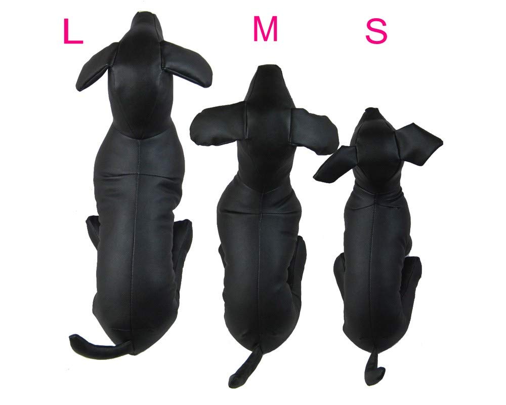 Vedem Mannequin de chien assis en cuir (S, noir)