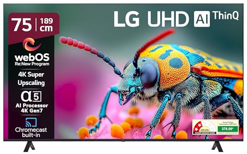Image of LG 189 cm (75 Inches) UT80 Series 4K Ultra HD (3840 x 2160) Smart webOS LED TV 75UT80406LA