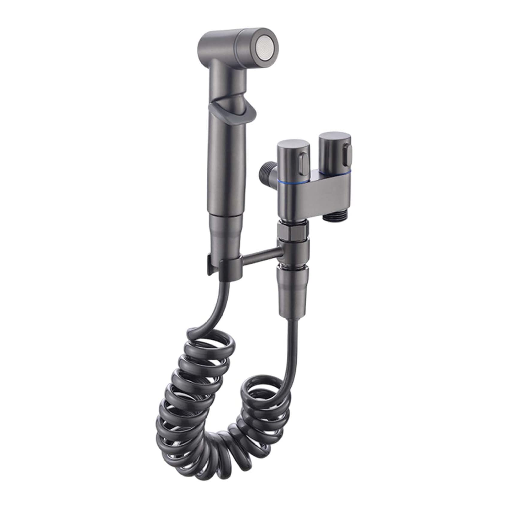 Hoveeluty Grey 1 In 2 Out Dual Control Valve 1 In 2 Out Washing Machine Toilet Faucet For Bidet Bathroom Dual Control Valve For Bidet Dual Control Shower Valve 1-In-2-Out Washing Machine Bidet Shower Head