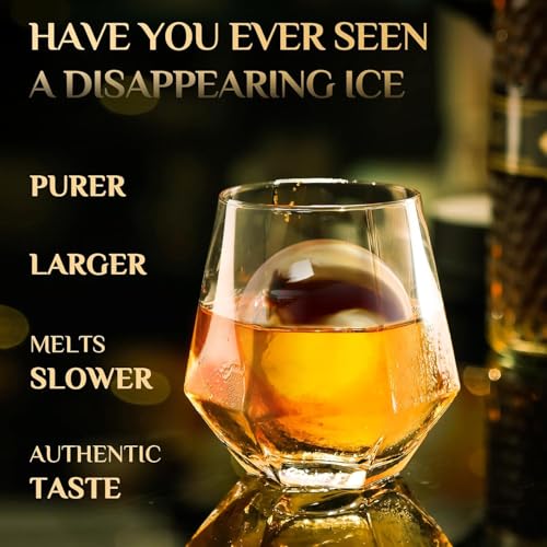 Image of KARP Crystal Clear Ice Ball Maker, 4 Cavity Large Clear Ice Balls Form, Round Ice Sphere Trays for Whiskey, Cocktail, Brandy, Bourbon (6 Cm)