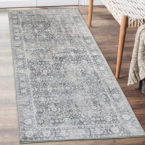 ReaLife Machine Washable Rug - Stain Resistant, Non-Shed - Eco-Friendly, Non-Slip, Family & Pet Friendly - Made from Premium Recycled Fibers - Vintage Distressed Trellis - Grey-Turquoise, 2'6" x 6' ReaLife Machine Washable Rug - Stain Resistant, Non-Shed - Eco-Friendly, Non-Slip, Family & Pet Friendly - Made from Premium Recycled Fibers - Vintage Distressed Trellis - Grey-Turquoise, 2'6" x 6'