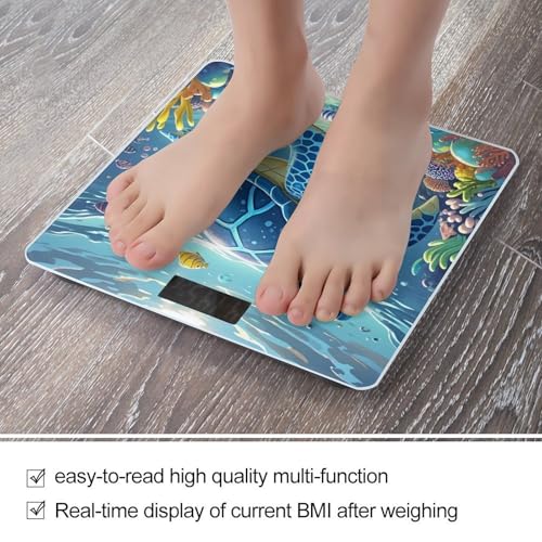 Báscula digital de baño con diseño tortuga azul miniatura 5
