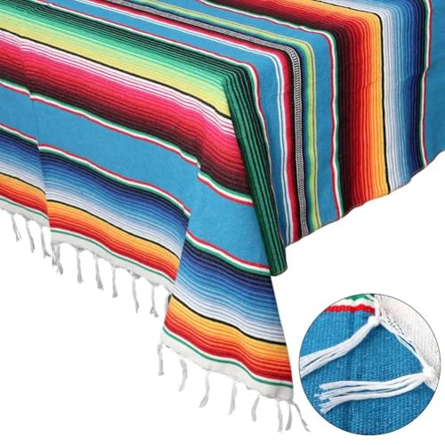 Nappe Mexicaine Rayée en coton tissé multicolore pour décoration de table - 7