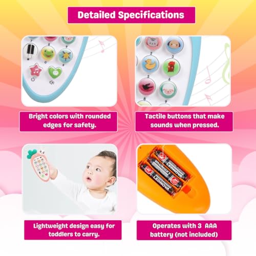 Image of Interactive Mobile Phone Toy for Kids with Lights & Sounds | Learning Toy for Toddlers to Learn Numbers, Music, Buttons & Early Skills