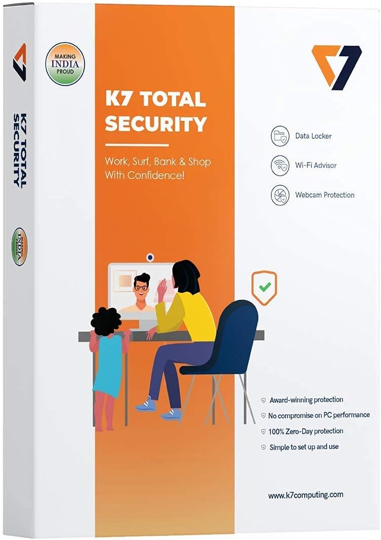 K7 Security K7, Total Security, 1 User, 1 Year, Email Delivery In 30 Min, No Cd