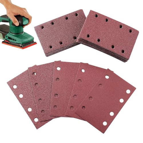 Lijas Para Lijadora Orbital | 120 Unidades Discos de Lija 8 Agujeros Para Lijadoras | Hojas Antiatascamiento para Muebles Yeso Piedra Carpinteros Pintura