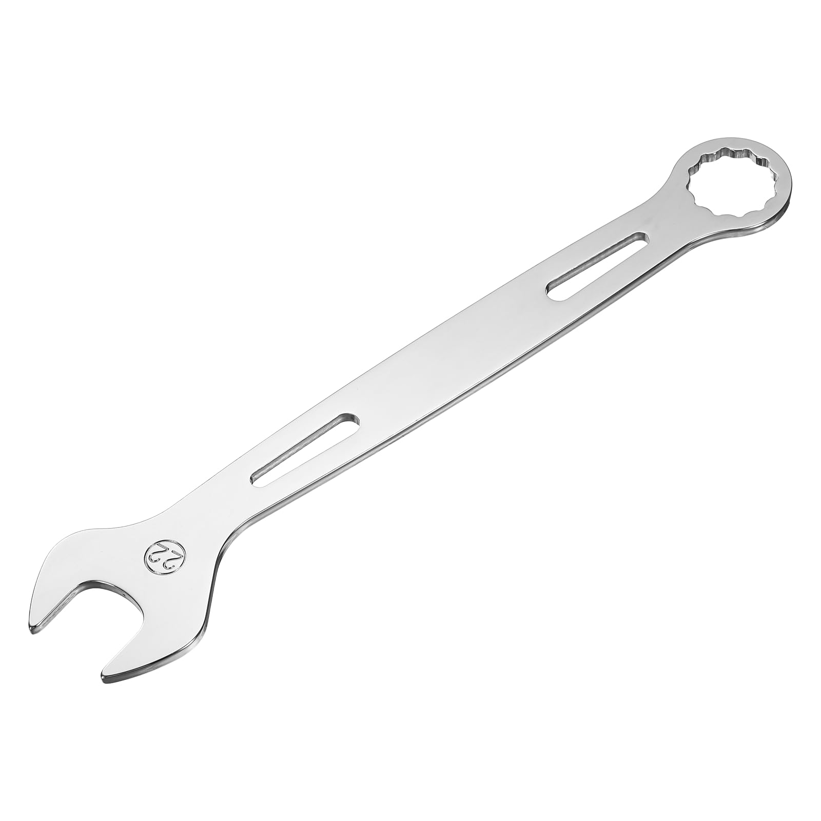 sourcing map Combination Wrench 22mm Metric Super Thin 12-Point Box and Open End Chrome Vanadium Steel Double Ended Spanner Tool for Automotive Furniture Machinery DIY Repair, Silver โ image 1