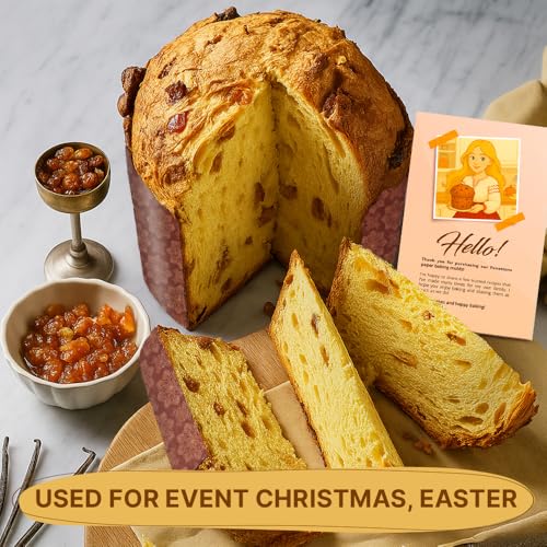 Panettone-Papierform, Standard, 425 ml, Braun, rund, antihaftbeschichtet, Panettone-Papier-Backformen, braunes Standard-Design, B 13 x H 8 cm, 12 Stück