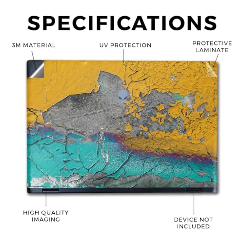 Image of Laptop Skin Compatible with Alienware M16 R2 (2024) - Chipped Spill - Premium 3M Vinyl Protective Wrap Decal Cover - Easy to Apply | Crafted in The USA by MightySkins