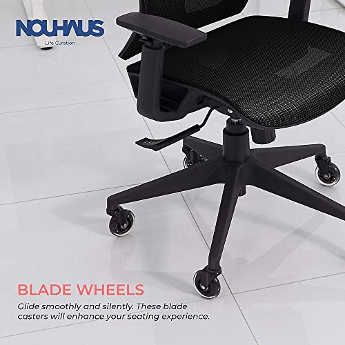 Nouhaus Ergotask – Ergonomic Task Chair, Computer Chair And Office Chair With Headrest. Rolling Swivel Chair With Rollerblade Wheels (Black) #TOP4
