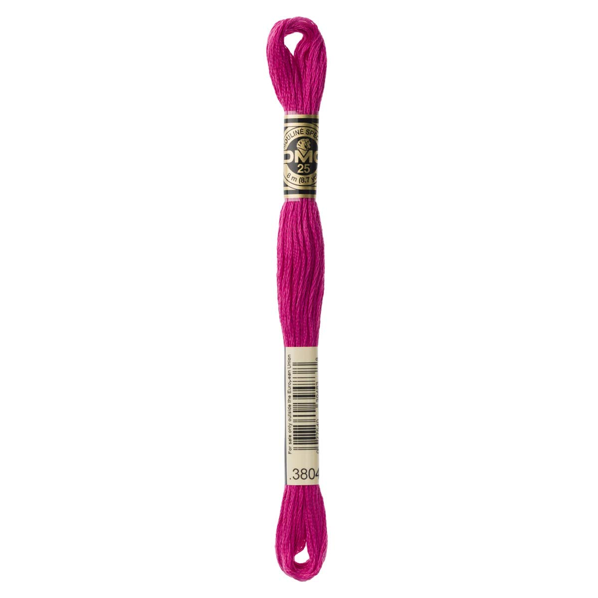 DMC Embroidery Floss Mouline Stranded Cotton Thread for Hand Embroidery and Sewing - Colour No: 3804-12 x 8m Skeins