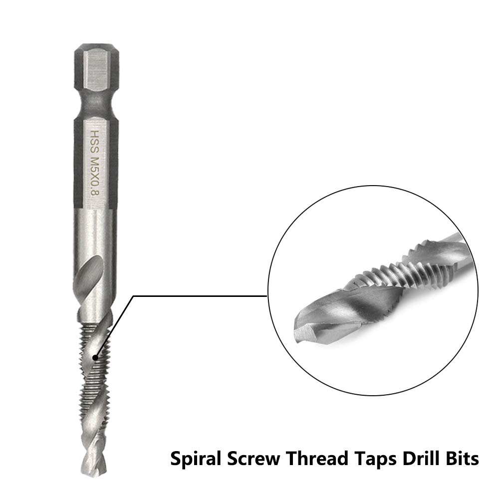 Saipor Selbstzentrierende Bohrer-Set – 3-teilig (3/32″, 7/64″, 9/64″), Für #6, #8, #10 Schrauben, Mit Schnellwechsel-System