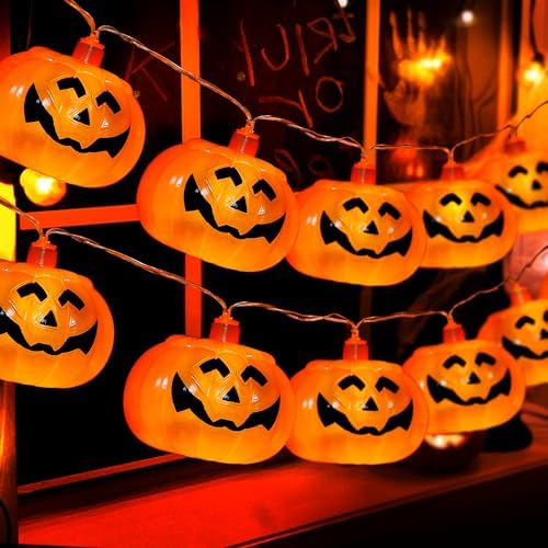 Koboko Halloween Lichterkette 1,5m - 20 LED Kürbisse Mit Timer, Wasserdicht Für Innen & Außen