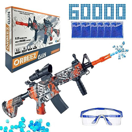 Image of Gel Ball Gun with 60000 Gel Balls, Electric Gel Ball Shooter with Scope, Aiming Accessories, Glasses, Clip, Handle, Barrel