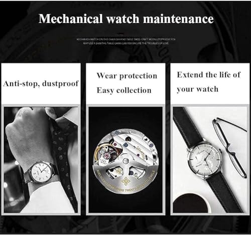 FENOKD Automatic Watch Winder Double Watches Leather Storage Silent Motor Piano Paint Black Gloss 2 Power Supply Modes Open Cover 5 Modes