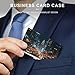 VstaDank City Nightscape Business Card Holder Fashion Aluminum Alloy Flip Cover Credit Card Holder High End Professional Name Cards Case Exquisite Pocket Metal Cards Holder for Work