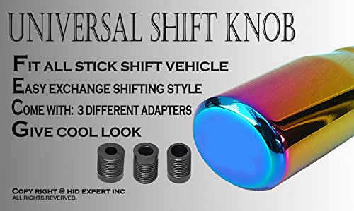 Icbeamer Neo Chrome Aluminum 3.2" Shift Knob, Fit Automatic And 4, 5 And 6 Speed Manual Transmission Vehicles, Interior Car Gear Lever Stick Shift Handle Automotive Replacement Parts, 1 Piece #TOP2