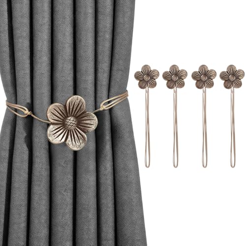 Magnetic Curtain Tieback,4Pcs Curtain Tie Backs-Curtain Drapery Holdbacks,Curtain Retainers that Hold Curtains or Hanging Items in Place, for Thin or Thick Home and Office Curtains