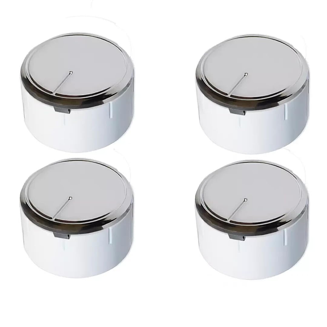 Aspares White 4X Cooker Oven Hob Control Knobs Adjustable Position Short Type Compatible With Beko Fr15-0159